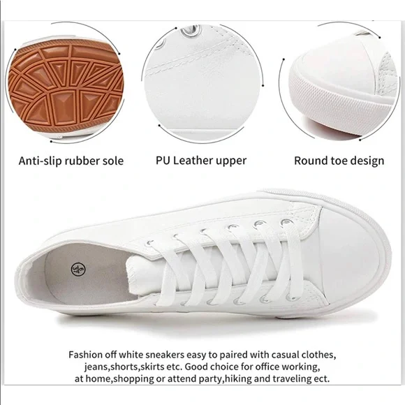 WITWATIA Faux Leather Tennis Shoes - Picture 2 of 7